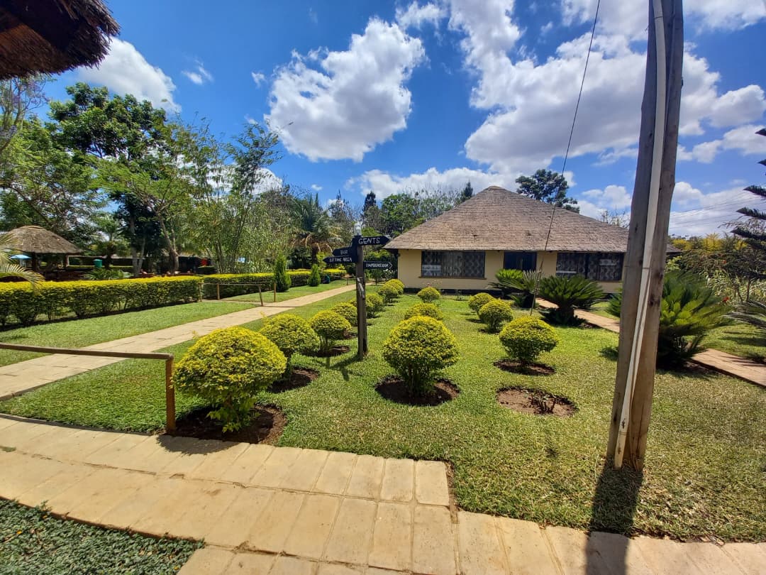 Landscaped paths, gardens and buildings at Kumudzi Innovation Centre